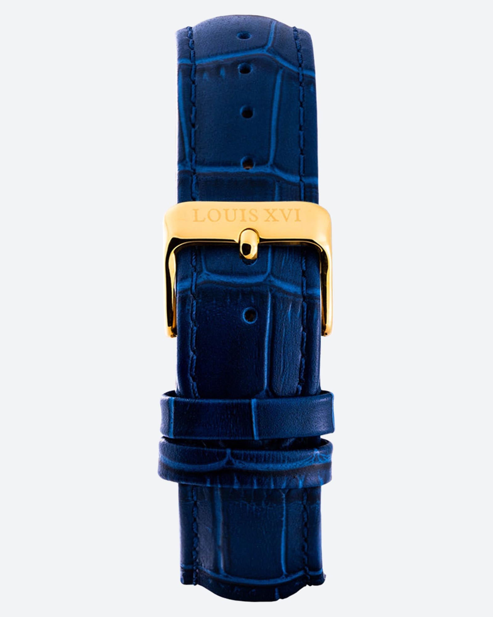 Lederband - Blau/Gold